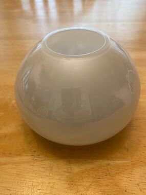 Crate & Barrel Pearlized light green glass globe vase about 5x3